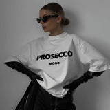 Hot Letter-Print T-Shirt Women's Cotton Collar Loose Short-Sleeved Top INS