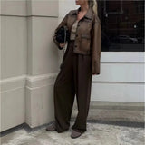Women's Clothing Explosion Retro Oil Wax Locomotive Wind Queen Brown Leather Short Jacket