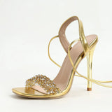Ladies High Heels 2025 Summer New Fashion Water Drill With Fine Heel High-Heeled