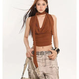 Spring And Summer New High-End Sexy Inside Sexy Neck Ribbon Design Sling Vest