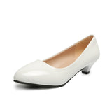 Women's Heel Single Shoes Black Round Head Thick Heel High Heel Shoes Professional Leather Shoes Dress Etiquette Work Women's