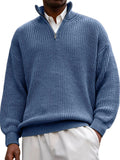 New Fashion Men's Sweater Casual Long Sleeve Half Zipper Collar Polo Shirt Top