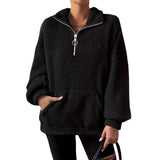 Products 2025 Leisure Autumn And Winter Hair Wool Zip Chain Lady Standing Collar Pocket Wear Women's