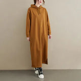 Autumn And Winter New Fashion Temperament Thick Long Sleeve Loose Waist Thin Dress