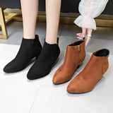 Women's Shoes 2025 Autumn Velvet Fine-Heeled Short Boots Women Wish New Large-Size Shoes Martin