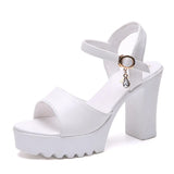 2025 New Korean Version Of The Thick Heel With Fish Mouth Sandals Waterproof Table Set High Heel Thick-Soled Women's