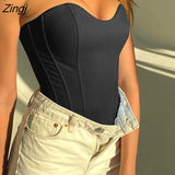 Women’s Sexy Exposed Navel Tube Tops Fashion Solid Color Off-the-shoulder Pullover Strapless Tops Wrap