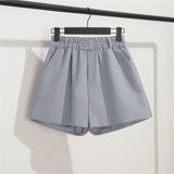 Zingj Photo Suit Shorts Female 2024 Summer New High Waist Loose Blue Five Split Pants Straight Tube Hong Kong Flavor Casual