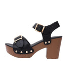 Coarse High-Heeled Sandals Women In The Summer Of 2025 New Buckle Rivets Buckle Sandals