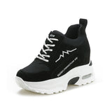 Red High-Gtong Women's Shoes Single Shoes 2025 Autumn New Korean Version Of The Fashion Thick-Bottomed Cake Trend Casual Sports Shoes