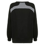 Preppy Contrast Color Splice Sweatshirt-Outfit