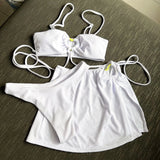 Add Color 2022 New Pit Bar Solid Three-Piece Set Swimsuit