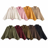 Women's 2025 Fashion Pilot Jacket Bat Sleeve Zipper Casual