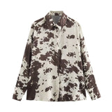 Women's INS Explosion Animal Printed Shirt + With Belt Silk Styt Dress