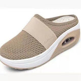 Summer No Heel One-Legged Pedaled Women's Shoes Lazy Shoes Large-Size Thick-Soled Shoes Air Cushion Mesh Breathable Half-Slipper