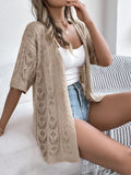Shooting 2025 Spring And Summer Hollow Short-Sleeved Knitted Cardigan Holiday