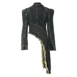 New Heavy Industry Irregular Tailoring Personality Denim Jacket