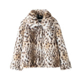 Women's Explosive Wild Leopard-Print Small Short Collar Imitation Fur Wool
