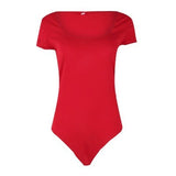 Zingj Fashion Square Collar Sexy Slim Base Bottom Solid Color Short Sleeve Onesie Top
