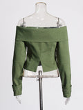 Spice Girl Wind Jacket 2025 New Word-Collar Irregular Zipper Design Long Sleeve Short Jacket