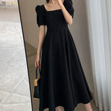 Zingj 2024 Summer New Ins Tea Break Skirt Temperament A Word To Get Over The Knee Long Hepburn Wind Fat Mm Little Black