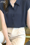 Women Shirt OL Professional Shirts Work Clothes Summer Short Sleeve Blouse Button Up White Shirt New Fashion Womens
