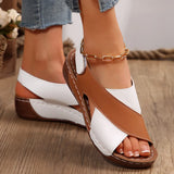 Bottom Color Roman Sandals Women's Pine Cake Bottom Magic Sticker Beach Cool Slippers