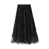 Yarn Embroidery Heavy Industry Half-Body Skirt Large-Size Dress 2025 Spring New A Word High-Waist Long Skirt