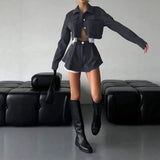 Fashion Short Button Cardigan Cake Short Skirt Two Sets Of Women's