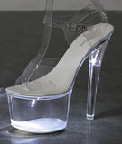 Zingj 34-43 Hate Sky High Nightclub High Shoes Luminous Sandals Women's Shoes Show Pole Dancing Shoes Crystal