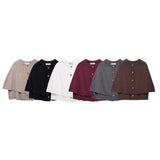 Women's Explosive Knitted Coat Cape Short Sleeve Single Buckle Women's Sweater