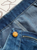 Zingj French Vintage Blue High-Waisted Jeans East Gate Women's New Pocket Straight Horn Floor