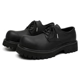 2025 Web Celebrity Advanced Feeling Thick Bottom Korean Version Black Dress Business Casual Fashion Derby Shoes