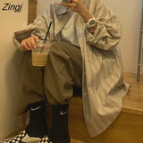 Women Harajuku BF Style Striped College Popular Teens Stylish Chic High Street Tops Рубашка Женская Casual New Design