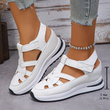 Sandals Women 2025 Spring New Slope And Roman Magic Sticker Women's Shoes Thick-Soled Casual