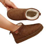Short-Snow Boots Women 2025 Winter New Round Head Plus Velvet Thick Warm Flat Cotton