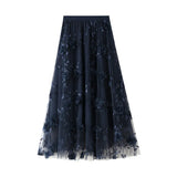 Yarn Embroidery Heavy Industry Half-Body Skirt Large-Size Dress 2025 Spring New A Word High-Waist Long Skirt