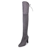 Zingj Fall / Winter 2023 Pointed, High Heel Women's Boots Fashion Zipper Thin Leg Strap Over-The-Knee Boots Elastic Boots- Outfit