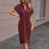 V-Neck Temperament Elegant Irregular Sleeves Of Pure Color Bag