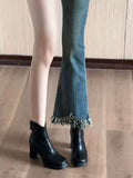 Skinny Martin Boots Fried Street Small Short Boots Thick And High-Sight Waterproof Waterproof Stage Autumn And Winter New Chelsea