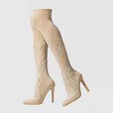 Heel Spike Stretch Socks Water Drill Pattern Fashion And Outdoor Hottie Sexy Women