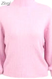 Winter Women Sweater Fashion Turtleneck Lantern Sleeve Pullovers Loose Knitted Female Jumper Tops Pull