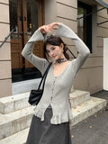 Xixi 2025 Autumn White Label New Temperament Pure Color V-Neck Wool Bottom Shirt Women