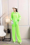 Suit Female Temperament Loose Long-Sleeved Shirt Two Sets Of Leisure High-Waist Hanging Pendant 100