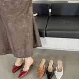 2025 New Bag Head Half Slippers French Fairy Style Mary Jane Shoes Dress Low Heel