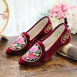 Zingj Shoes Single Shoes Bright Silk Cloth Dance Shoes Cheongsam Shoes Ancient Style Mother Shoes Embroidered Cloth Shoes Women's