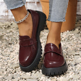 Thick-Bottomed Coarse Heel Leuk-F Wind Small Leather Shoes Spring And Autumn New Retro One-Legged Single