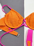 Zingj Single Swimsuit 2024 Solid Color Sexy Bikini Ladies Split Swit Strip Steel Tobiini D 08