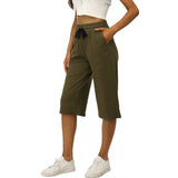 Waist Casual Sports Three-quarter Length Wide