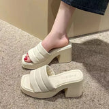 Cake Thick Bottom Cool Slippers Women Wear 2025 Summer Fashion Niche Women's Shoes Design Feel Beach One-Word Drag